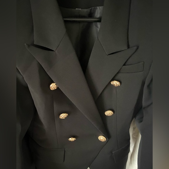 DOUBLE BREASTED GOLD METAL BUTTONED BLAZER | size M - Picture 3 of 4